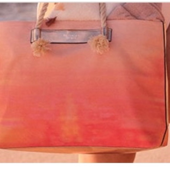 Orange Victoria Secret Bag Tote Canvas - Picture 2 of 10